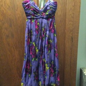 Purple Betsey Johnson Silk Strapless Dress Size 2